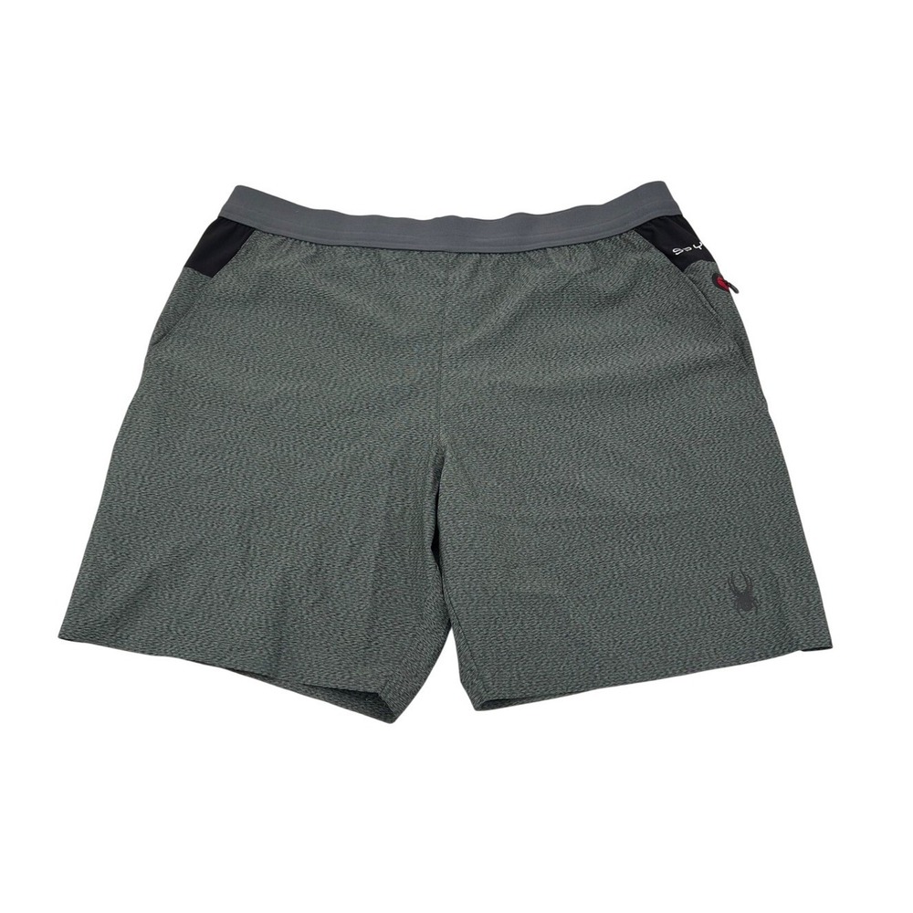 Spyder Mens Active Shorts XXL Gray/Black Polyester Spandex Lightweight Breathabl